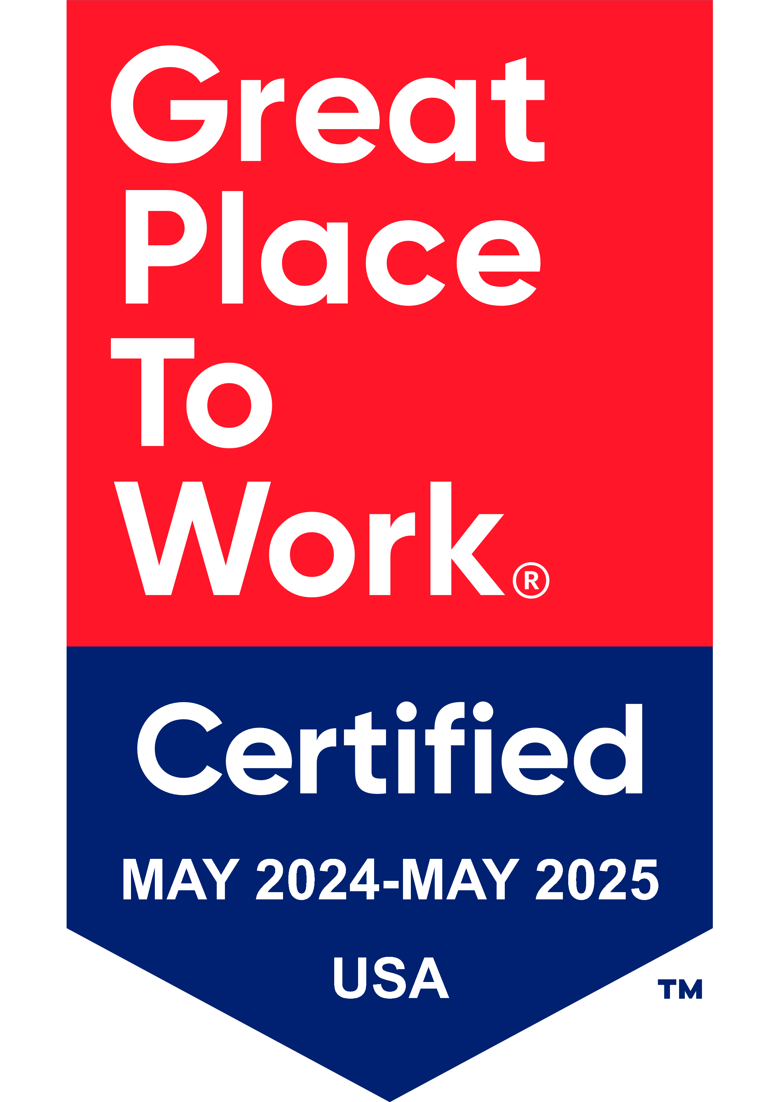 Great Place To Work Certified May 2024-2025 USA